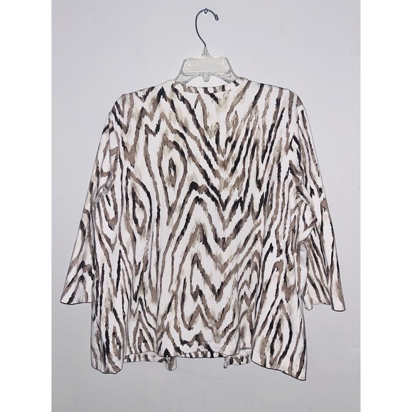 Chico's‎ 2 Pc Set Tank & Open Cardigan Brown Ivory Animal Print Womens 3 US XL - Picture 4 of 5